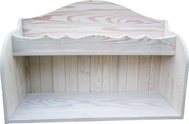 Półka drewniana pdm-1 wisząca, drewno modrzew, wykończenie patyna biała retro