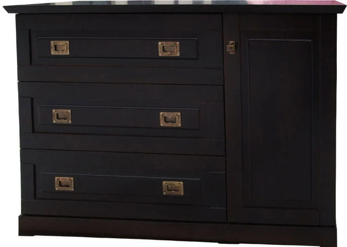 komoda drewniana KDB-16a, drewno olcha, kolor wenge