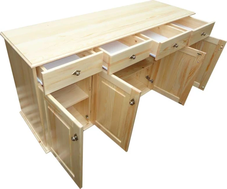 kredens drewniany KRM3,drewno lite sosna lakierowana,front komoda - prosty