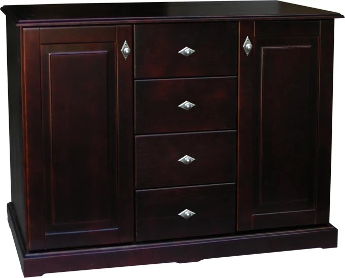 komoda drewniana KDM-9a, drewno modrzew, kolor wenge, wieniec prosty