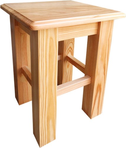 Taboret drewniany modrzewiowy XL, lakier bezbarwny 