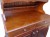 kredens drewniany KRM-1, wykończenie - kolor orzech boloński, fronty drzwi komody - proste,  nadstawki - łuk, wieniec górny - prosty, wieniec dolny - cokół prosty, uchwyty - gałka stare srebro A014