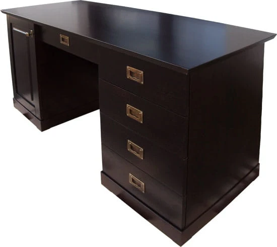 biurko drewniane BDM-5, drewno olcha, kolor wenge