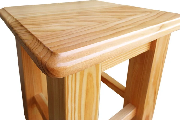 Taboret drewniany modrzewiowy XL, lakier bezbarwny 