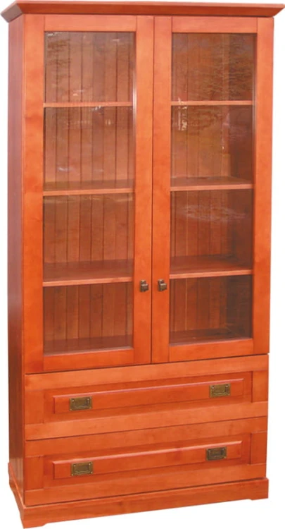 witryna drewniana WDB2b, drewno lite olcha, kolor calvados