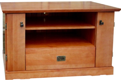 drewniany stolik RTVD2, drewno lite olcha, kolor calvados
