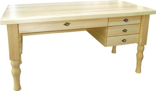 Biurko drewniane BDM-100, drewno sosna lakierowana