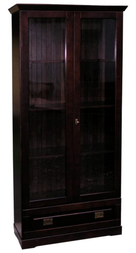 drewniana witryna WDB2a, drewno lite olcha, kolor wenge