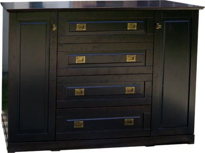 komoda drewniana KDB5a, drewno lite olcha, kolor wenge