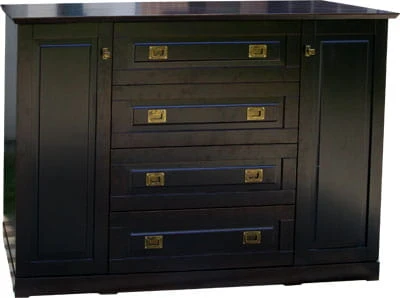 komoda drewniana KDB5a, drewno lite olcha, kolor wenge