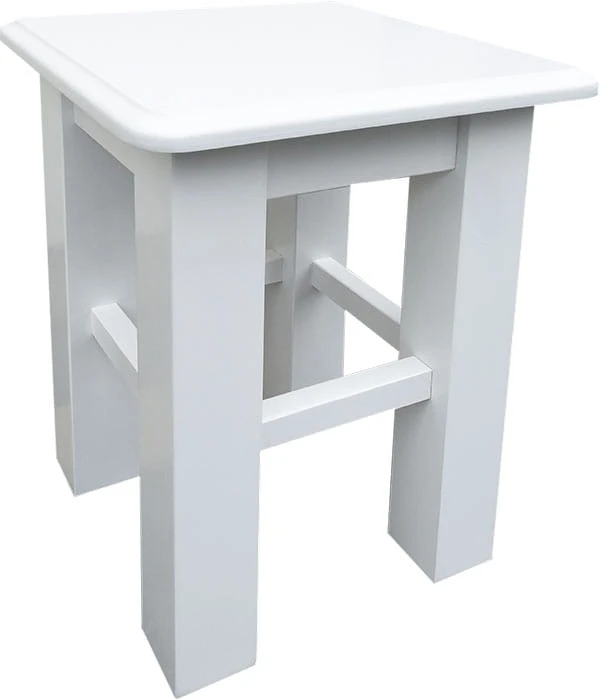 Taboret drewniany XL, kolor kryty biały