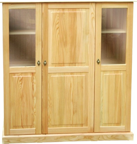 Komoda drewniana KDM-13c, drewno lite modrzew, front prosty, cokół dolny prosty