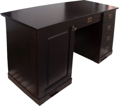 biurko drewniane BDM-5, drewno olcha, kolor wenge