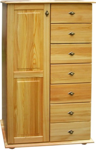 komoda drewniana KDM-8, drewno lite modrzew, stopka