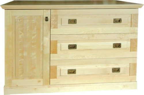 komoda drewniana KDB-16, drewno naturalne lakierowane brzoza