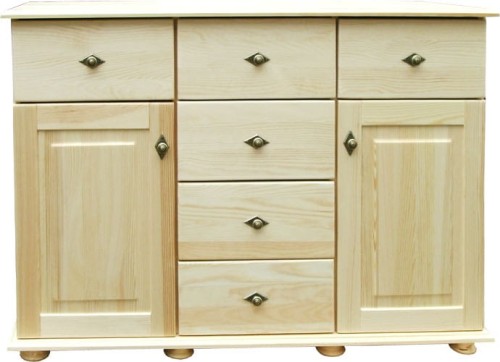 komoda drewniana KDM-9c, drewno sosna, stopka