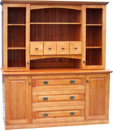 kredens drewniany KRB1, kolor calvados, drewno olcha