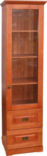 witryna drewniana WDB3a, drewno lite olcha, kolor calvados