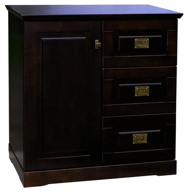 komoda drewniana KDB1, drewno olcha, kolor wenge