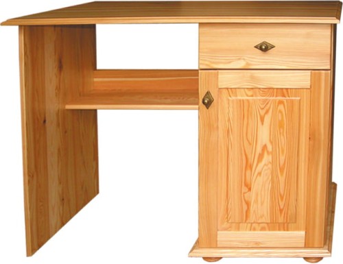biurko drewniane BDM2, drewno lite modrzew lakierowany