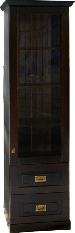 witryna drewniana WDB3a, drewno lite olcha, kolor wenge