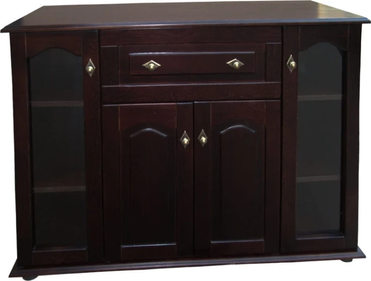komoda drewniana KDM12, kolor wenge, wieniec dolny prosty, front luk
