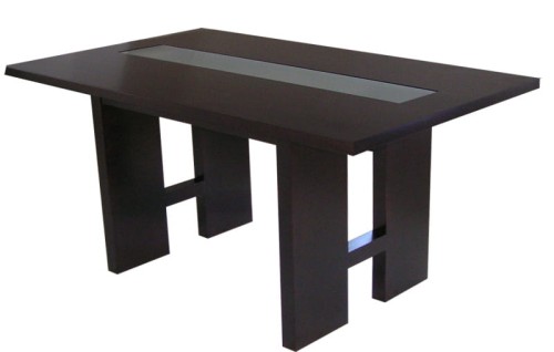 stol drewniany VEGA, drewno lite olcha, kolor wenge