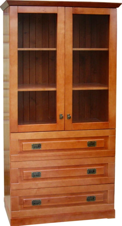 witryna drewniana WDB2c, drewno lite olcha, kolor calvados