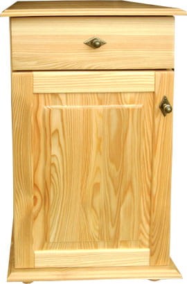 komoda drewniana Kdm-3c, drewno modrzew lakierowany, front prosty, stopka