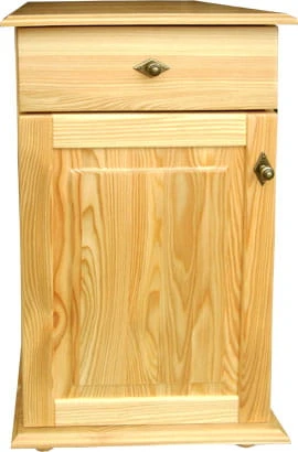 komoda drewniana Kdm-3c, drewno modrzew lakierowany, front prosty, stopka