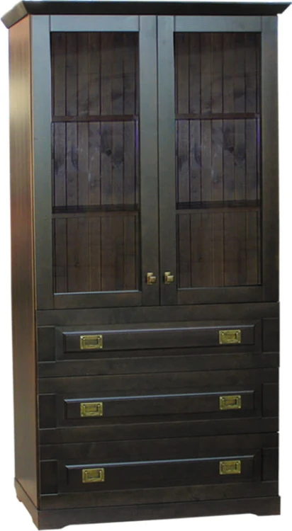 witryna drewniana WDB2c, drewno lite olcha, kolor wenge
