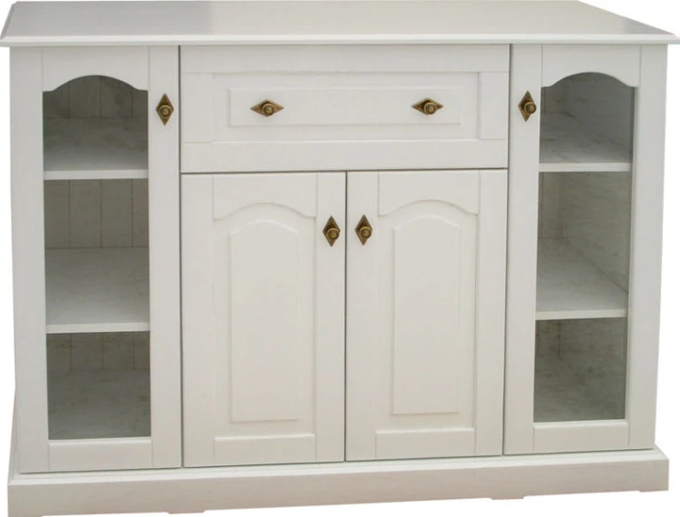 komoda drewniana KDM12, kolor bialy, wieniec prosty, front luk
